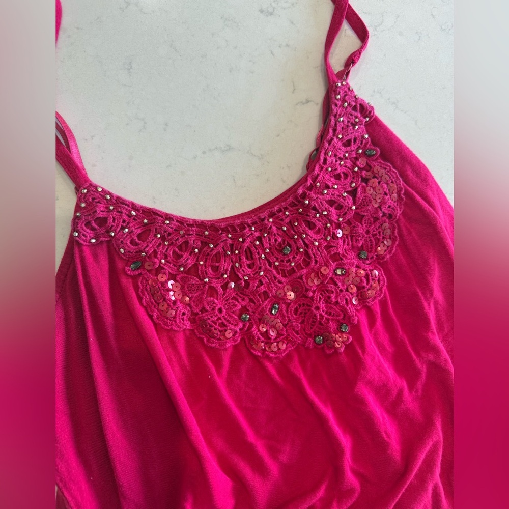 Y2K Express Beaded Hot Pink Cami